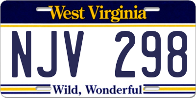 WV license plate NJV298