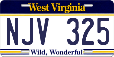 WV license plate NJV325