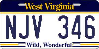 WV license plate NJV346