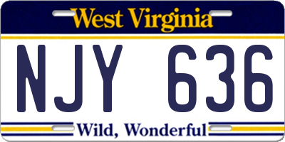 WV license plate NJY636