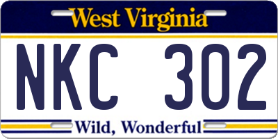 WV license plate NKC302