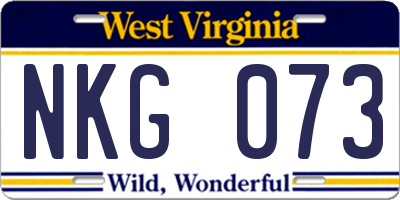 WV license plate NKG073