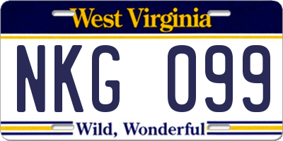 WV license plate NKG099