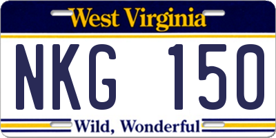 WV license plate NKG150