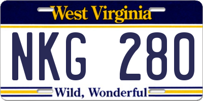 WV license plate NKG280