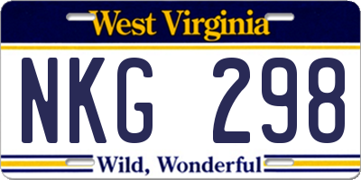 WV license plate NKG298