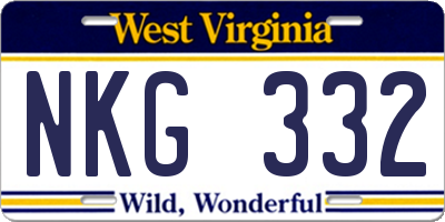 WV license plate NKG332