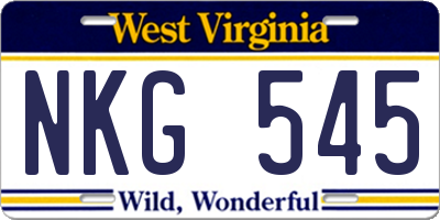 WV license plate NKG545