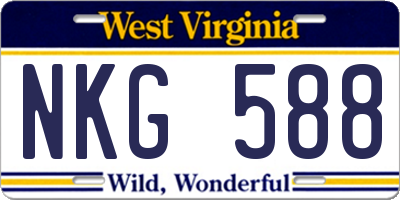 WV license plate NKG588