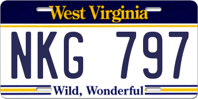WV license plate NKG797