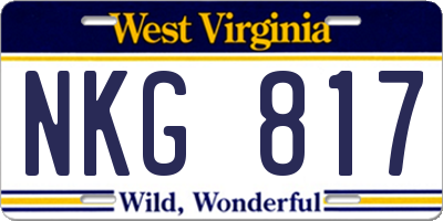 WV license plate NKG817