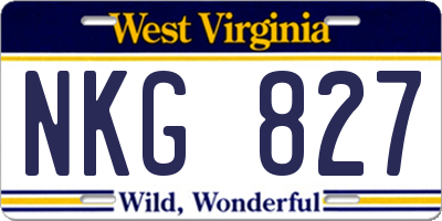 WV license plate NKG827
