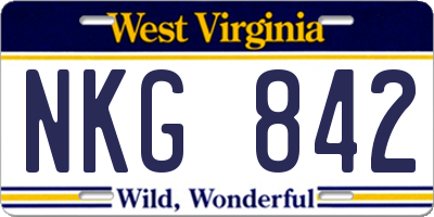 WV license plate NKG842