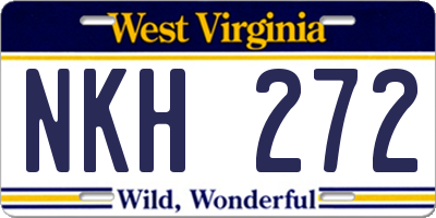 WV license plate NKH272