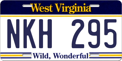 WV license plate NKH295