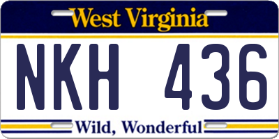 WV license plate NKH436