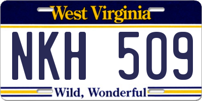 WV license plate NKH509