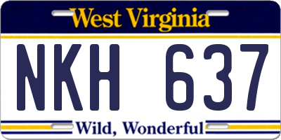 WV license plate NKH637