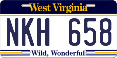 WV license plate NKH658