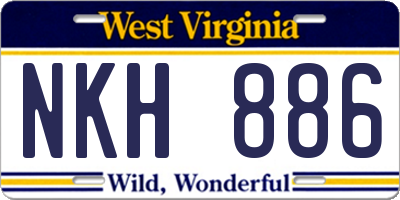 WV license plate NKH886