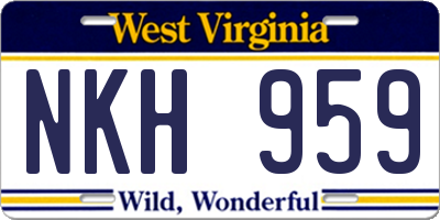WV license plate NKH959