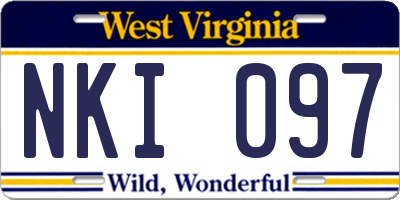 WV license plate NKI097