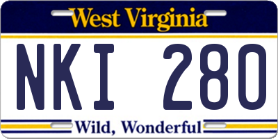 WV license plate NKI280