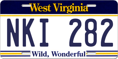 WV license plate NKI282