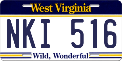 WV license plate NKI516