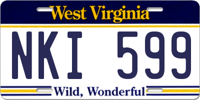 WV license plate NKI599