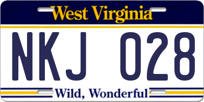 WV license plate NKJ028