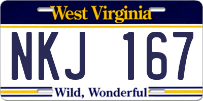 WV license plate NKJ167
