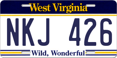 WV license plate NKJ426