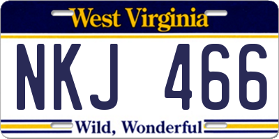 WV license plate NKJ466