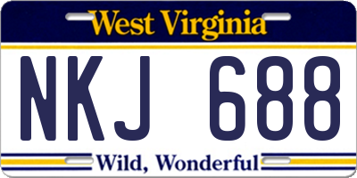 WV license plate NKJ688