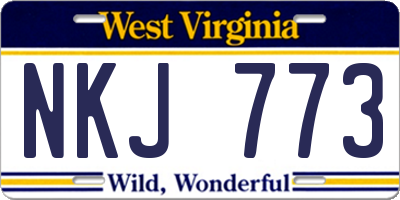 WV license plate NKJ773