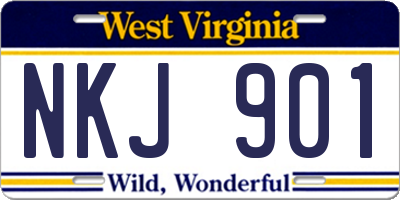 WV license plate NKJ901