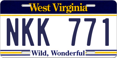 WV license plate NKK771