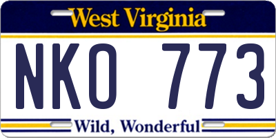 WV license plate NKO773