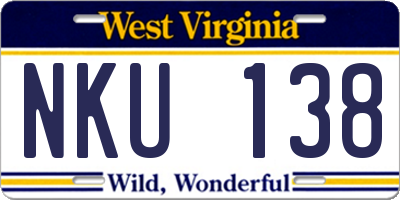 WV license plate NKU138