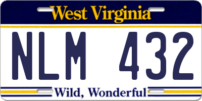 WV license plate NLM432