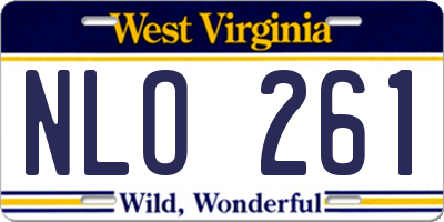 WV license plate NLO261