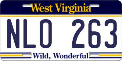 WV license plate NLO263