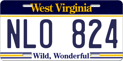 WV license plate NLO824