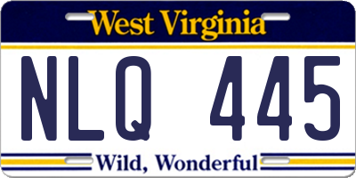 WV license plate NLQ445