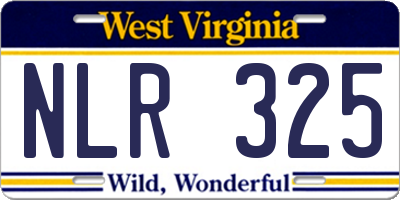 WV license plate NLR325