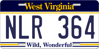 WV license plate NLR364