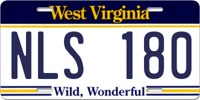 WV license plate NLS180