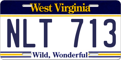 WV license plate NLT713