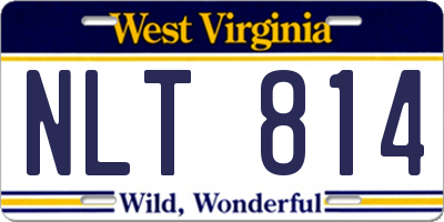 WV license plate NLT814